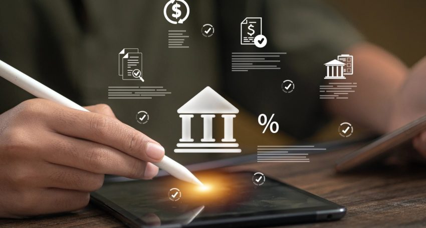 Digital banking interface representing connected asset and document visibility